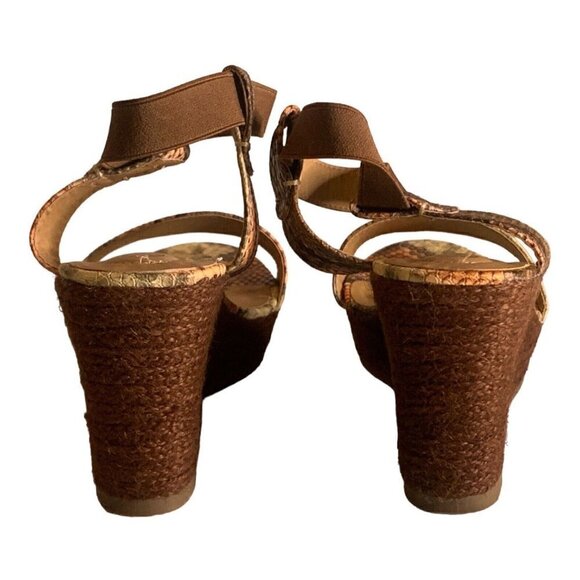 Comfort Est 1946 Womens Animal Print Platform Wedge Sandals Size 9M 4" Heel - Picture 14 of 16